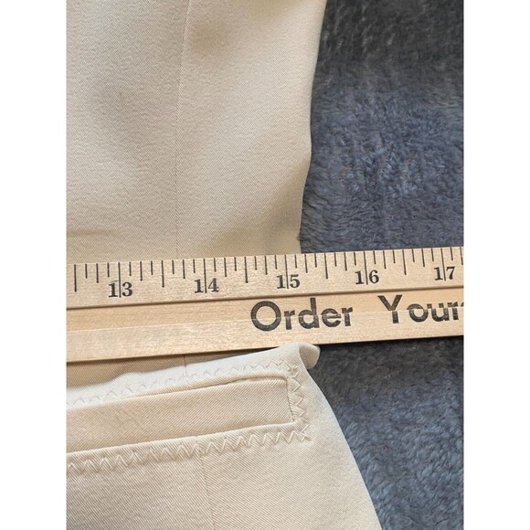 Suzy Shier Suit Jacket Blazer Womens 7 Cream Chambray Stretch Long Sleeve Career - Picture 11 of 16